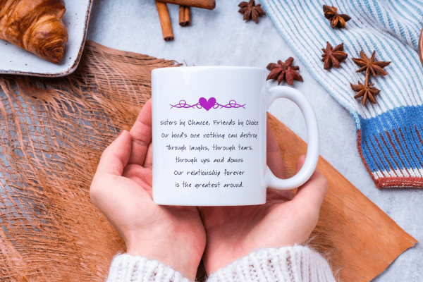 Customised Sisters by Chance Friends by Choice Mug - Image 4