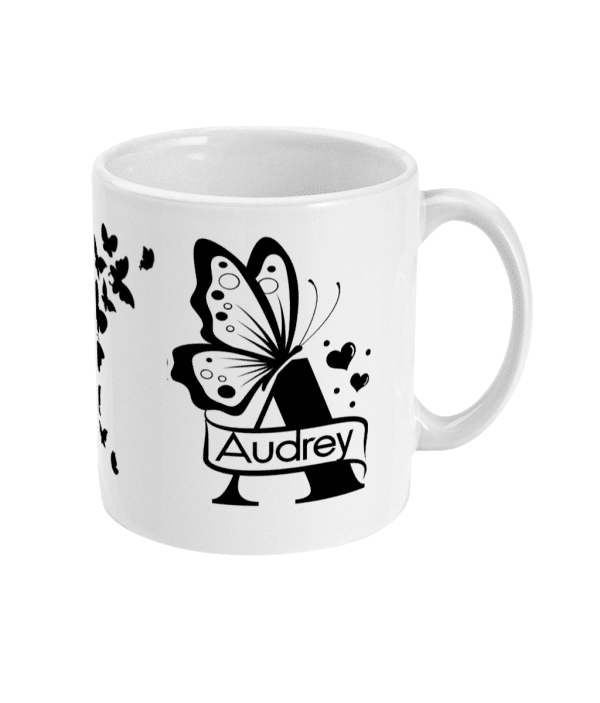 Personalised Letter A Monogram Butterfly Mug - Image 7