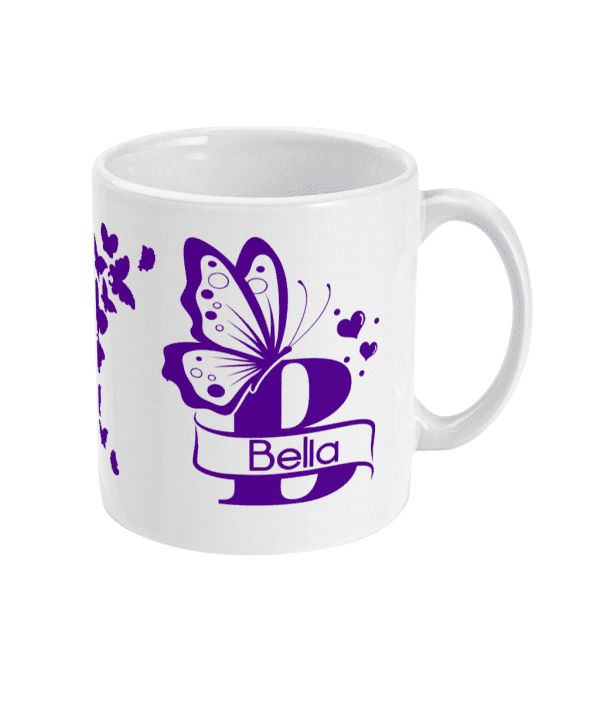 Personalised Letter B Monogram Butterfly Mug - Image 5