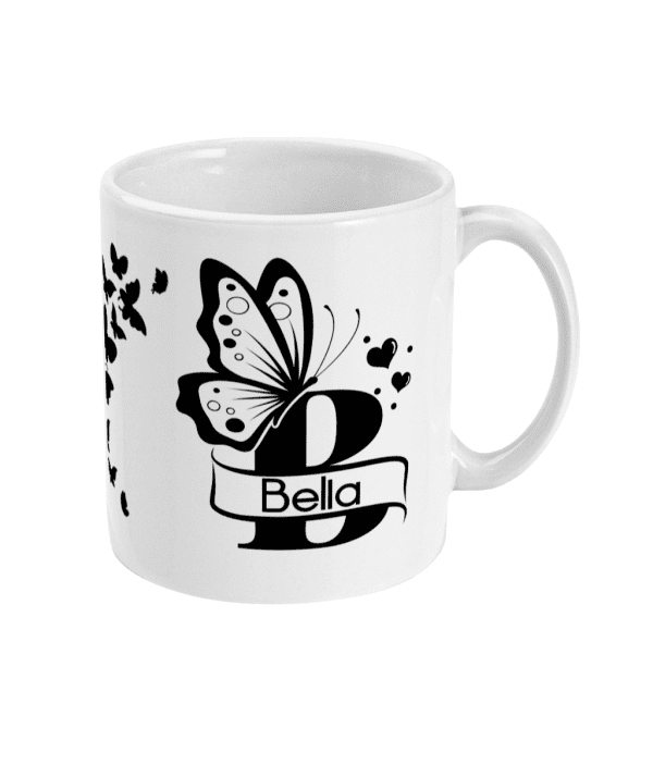 Personalised Letter B Monogram Butterfly Mug - Image 9
