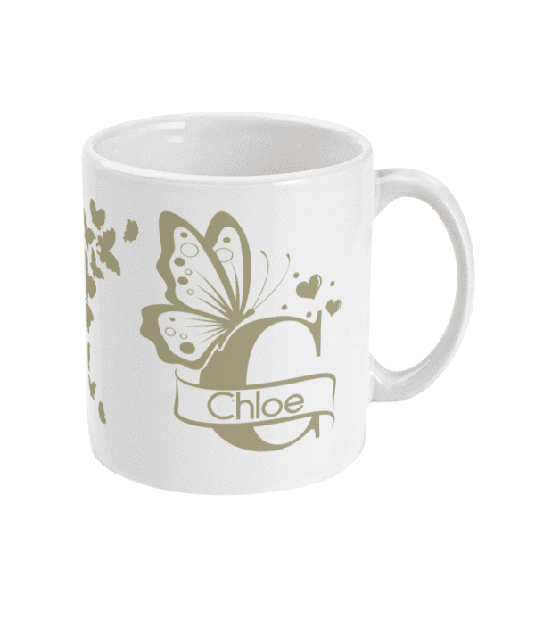Personalised Letter C Monogram Butterfly Mug - Image 9