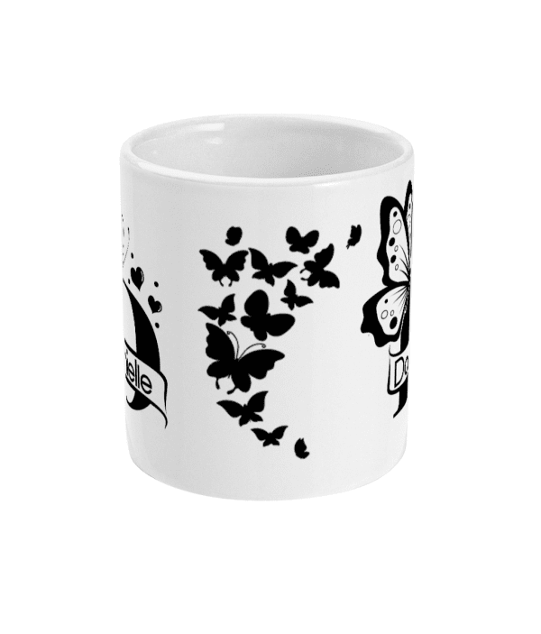 Personalised Letter D Monogram Butterfly Mug - Image 2