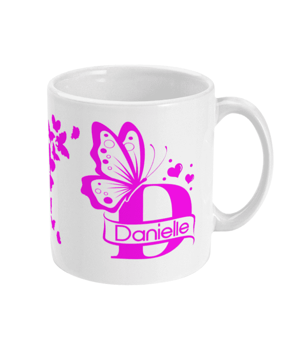 Personalised Letter D Monogram Butterfly Mug - Image 5