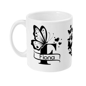 Personalised Initial Mug F in Black