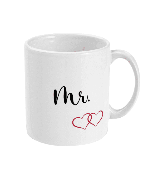 Mr Mug with Interlocked Hearts - Wedding Gift for Groom - Image 3