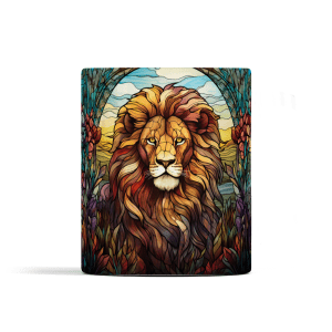 Lion Mug Stained Glass