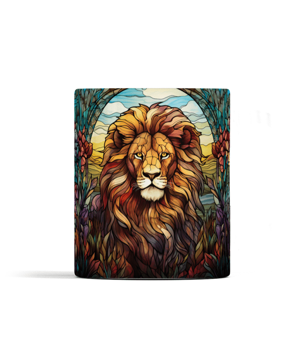 Lion Mug Stained Glass
