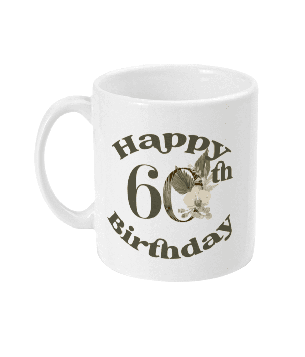 60th Birthday Mug with Flowers