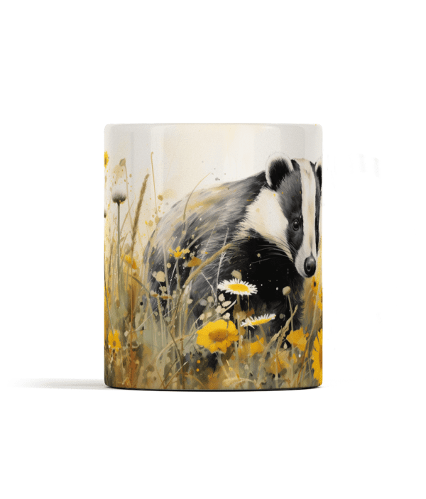 Badger with Wildflowers Mug - Image 2