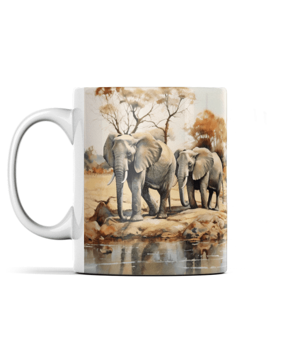 Elephant at Watering Hole Mug