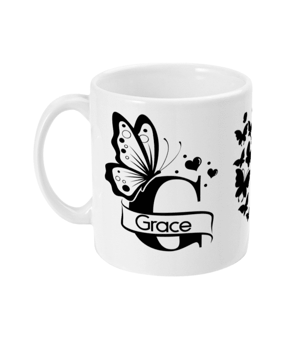 Monogram Butterfly Mug Letter G