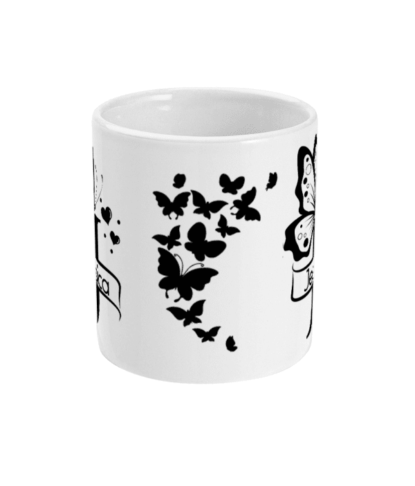 Personalised Letter J Monogram Butterfly Mug - Image 2