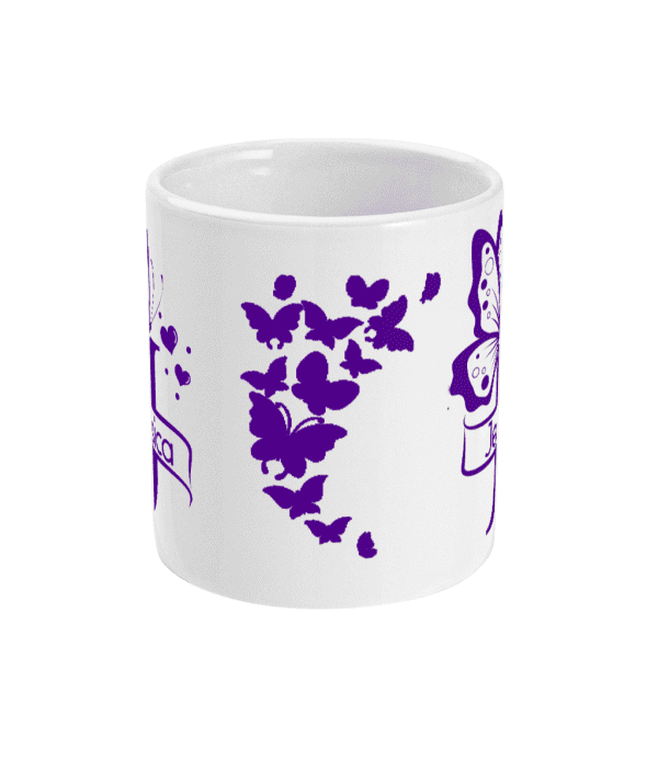 Personalised Letter J Monogram Butterfly Mug - Image 6