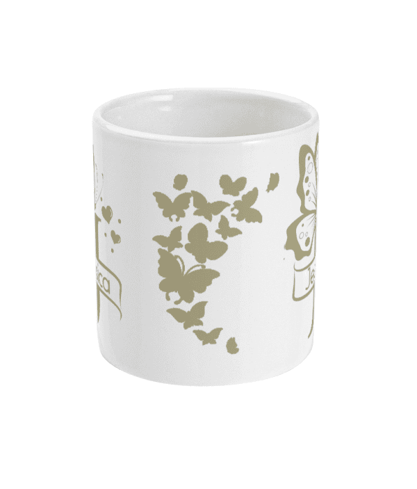 Personalised Letter J Monogram Butterfly Mug - Image 8