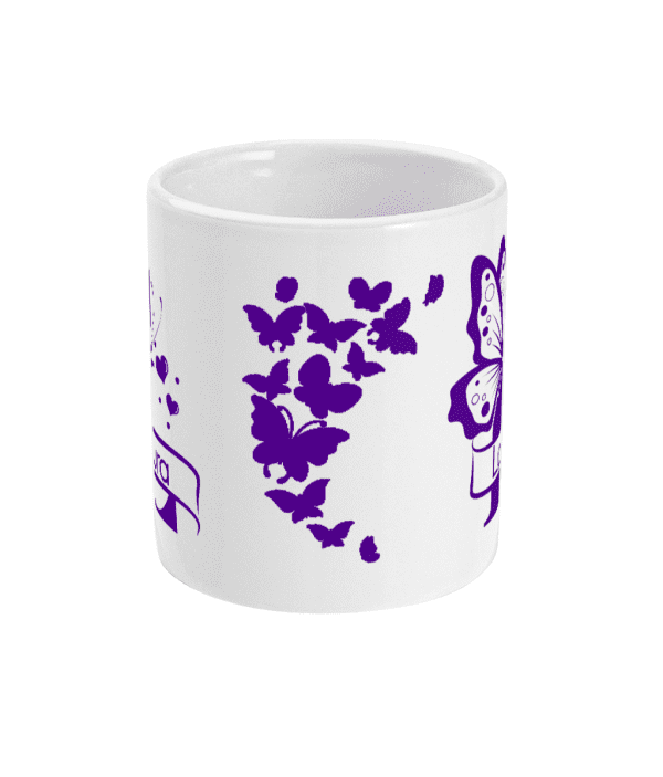 Personalised Letter L Monogram Butterfly Mug - Image 6