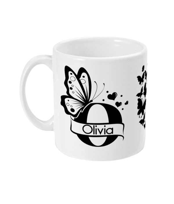 Personalised Letter O Monogram Butterfly Mug - Image 2