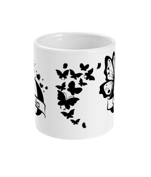 Personalised Letter O Monogram Butterfly Mug - Image 3