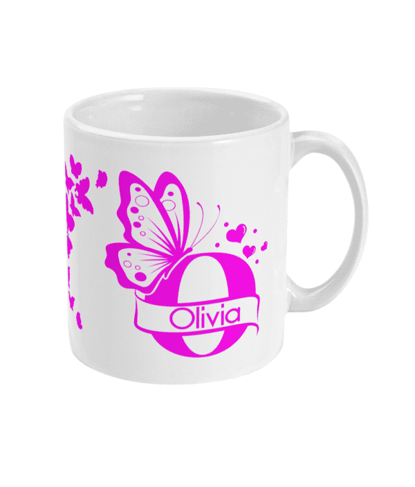 Personalised Letter O Monogram Butterfly Mug - Image 5
