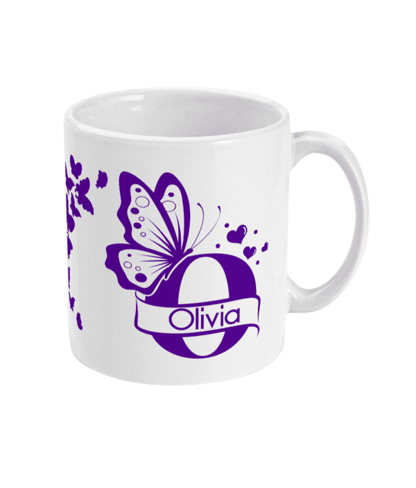Personalised Letter O Monogram Butterfly Mug - Image 7