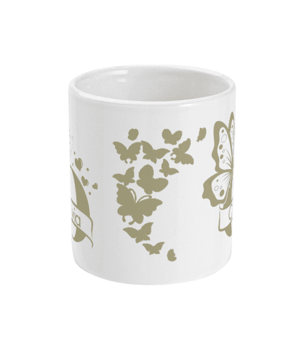 Personalised Letter O Monogram Butterfly Mug - Image 8
