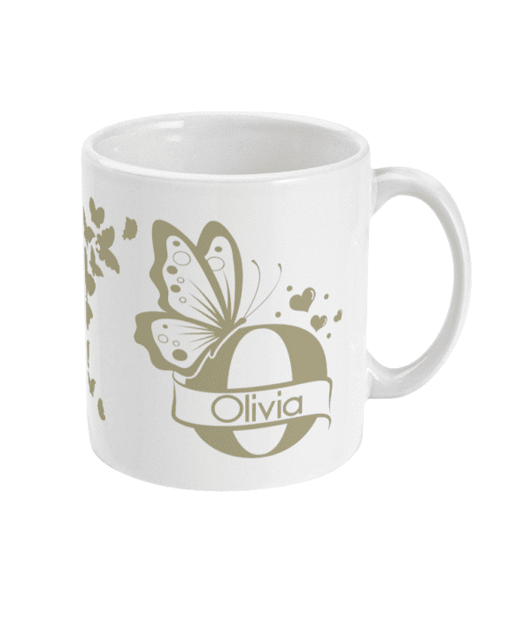Personalised Letter O Monogram Butterfly Mug - Image 9
