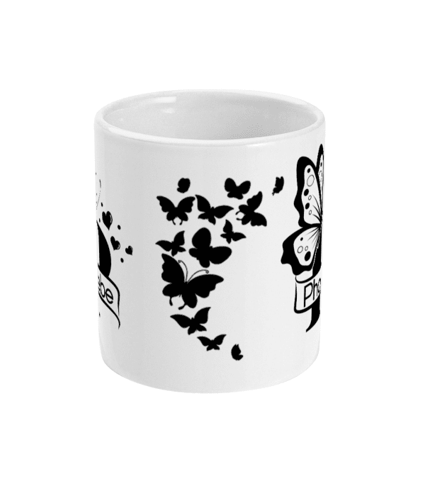 Personalised Letter P Monogram Butterfly Mug - Image 3