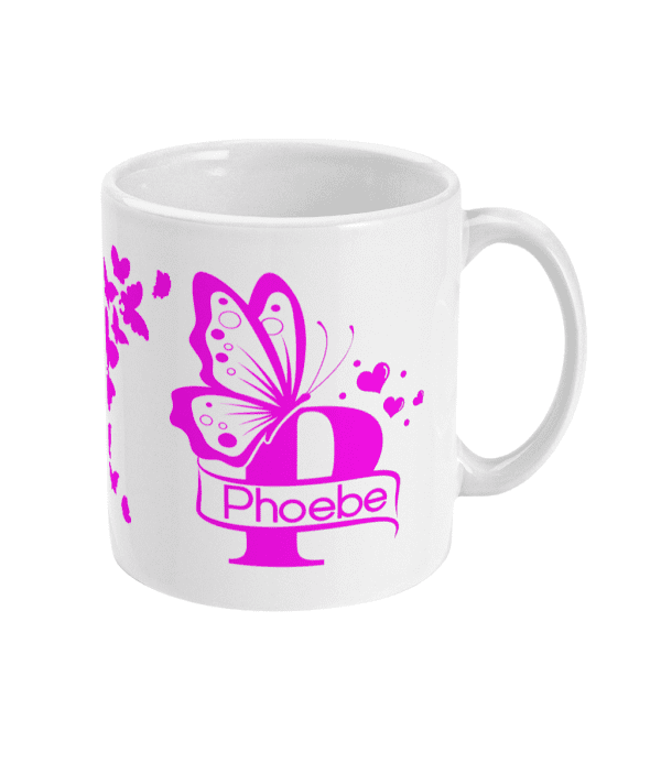 Personalised Letter P Monogram Butterfly Mug - Image 6