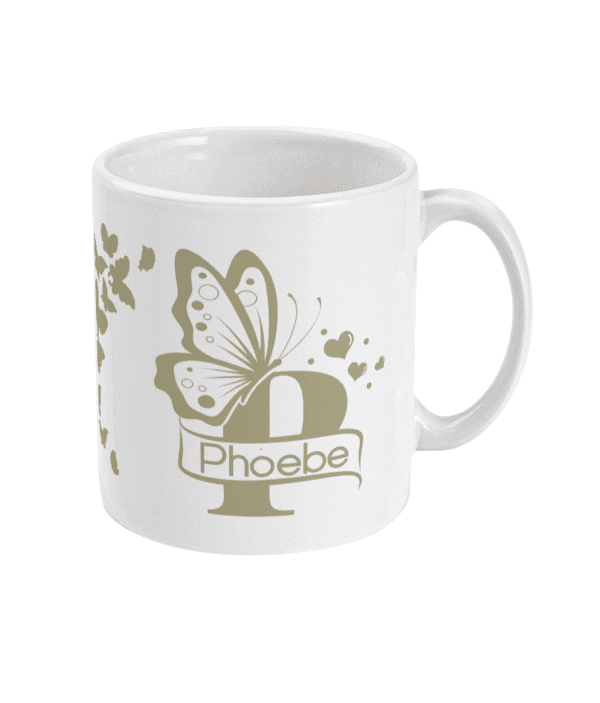 Personalised Letter P Monogram Butterfly Mug - Image 2