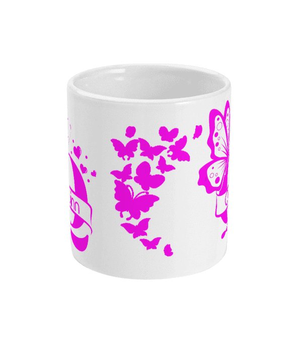 Personalised Letter Q Monogram Butterfly Mug - Image 4