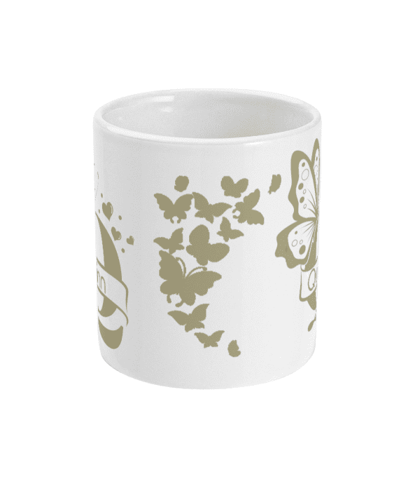 Personalised Letter Q Monogram Butterfly Mug - Image 8