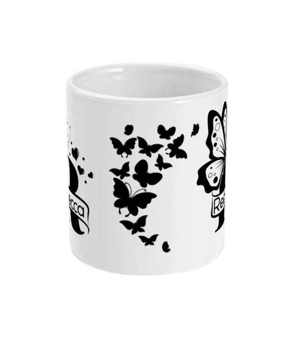 Personalised Letter R Monogram Butterfly Mug - Image 2