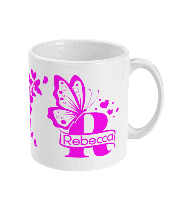 Personalised Letter R Monogram Butterfly Mug - Image 5