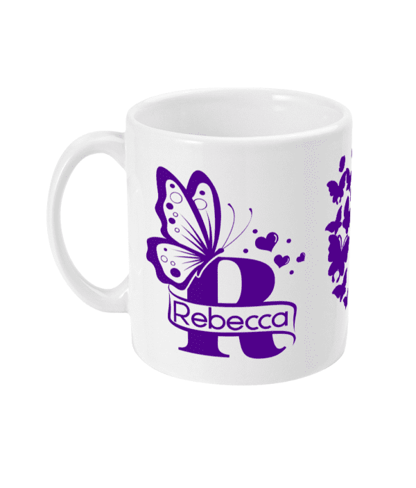 Personalised Letter R Monogram Butterfly Mug - Image 6