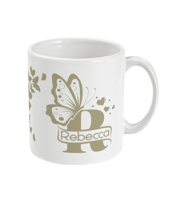 Personalised Letter R Monogram Butterfly Mug - Image 9