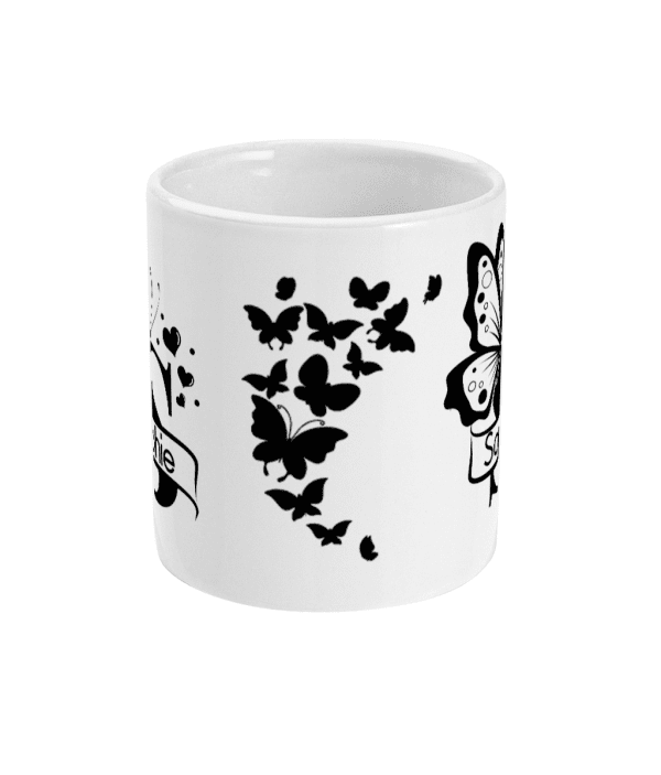Personalised Letter S Monogram Butterfly Mug - Image 2