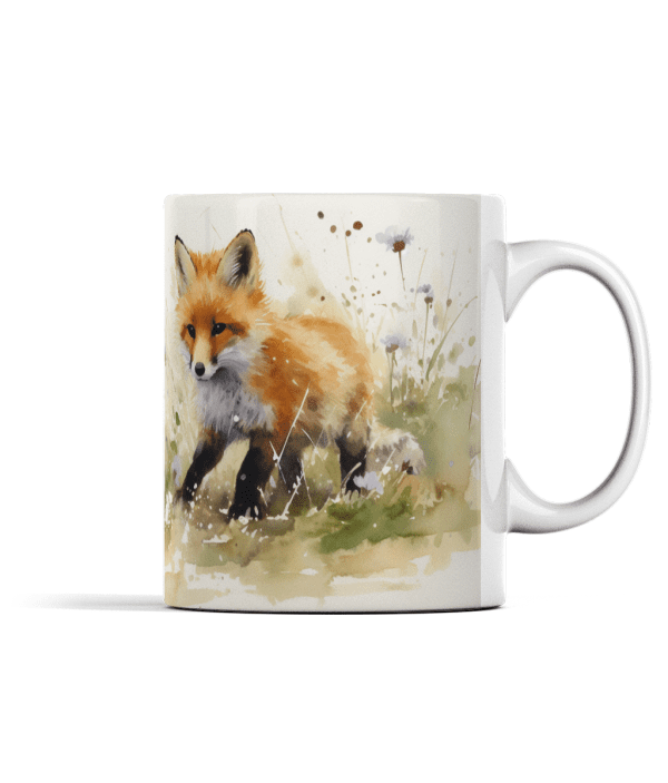 Fox Cubs with Wildflowers Mug - Image 2