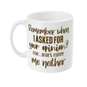 Remember When I Asked for Your Opinion Funny Mug
