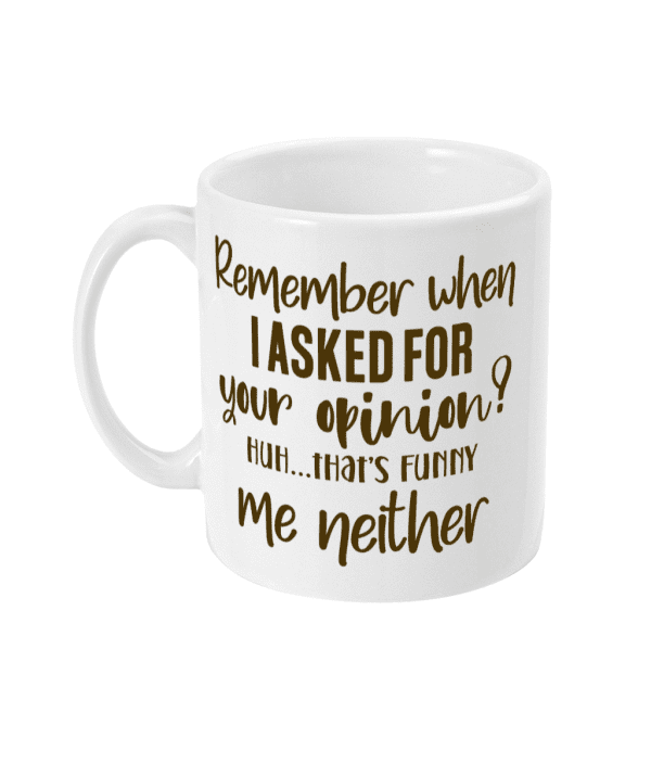 Remember When I Asked for Your Opinion Funny Mug