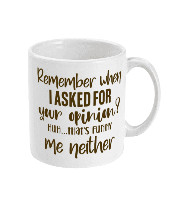 Remember When I Asked for Your Opinion Funny Mug
