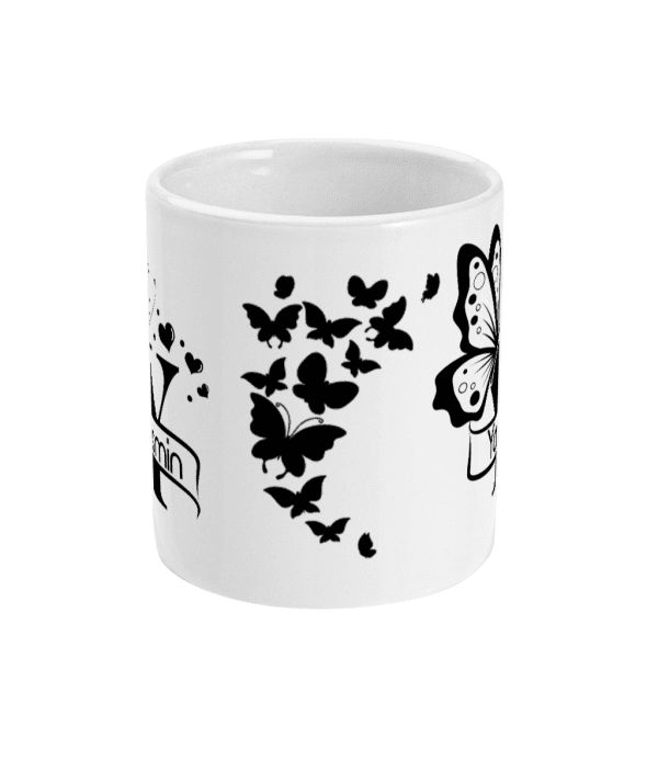 Personalised Letter Y Monogram Butterfly Mug - Image 2