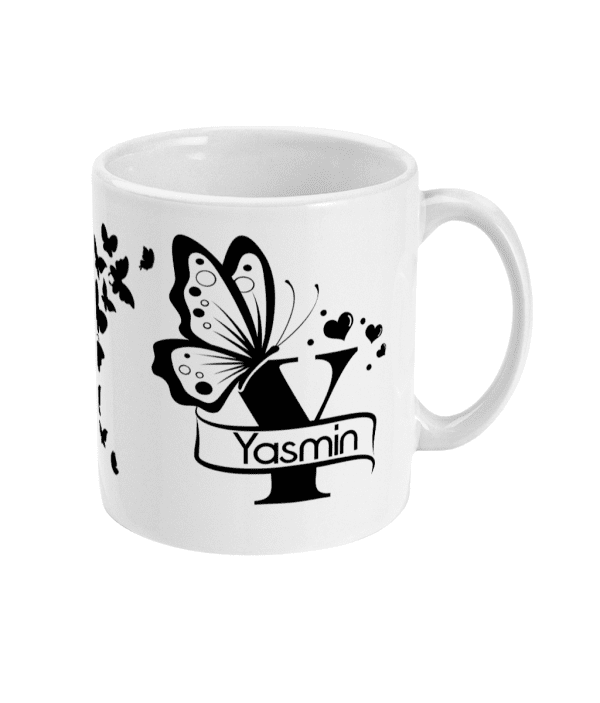 Personalised Letter Y Monogram Butterfly Mug - Image 3