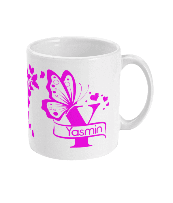 Personalised Letter Y Monogram Butterfly Mug - Image 5