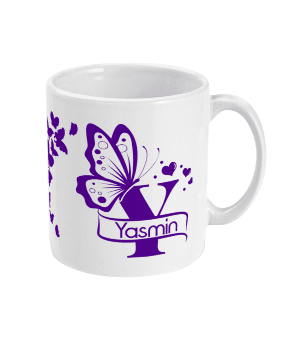 Personalised Letter Y Monogram Butterfly Mug - Image 7