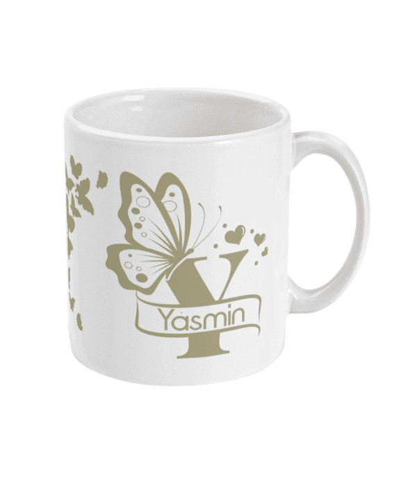 Personalised Letter Y Monogram Butterfly Mug - Image 9
