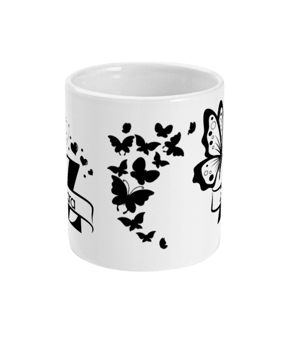 Personalised Letter Z Monogram Butterfly Mug - Image 2