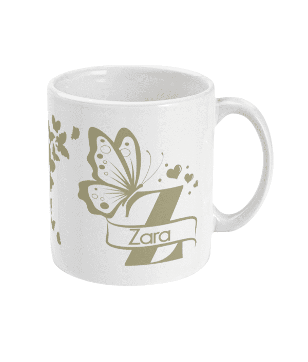 Personalised Letter Z Monogram Butterfly Mug - Image 9