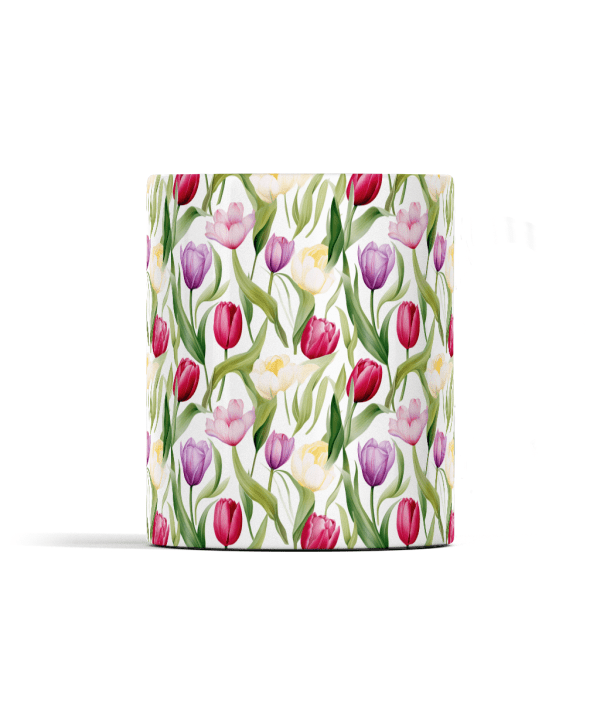 Multi Coloured Tulips in Watercolours Mug - Image 2