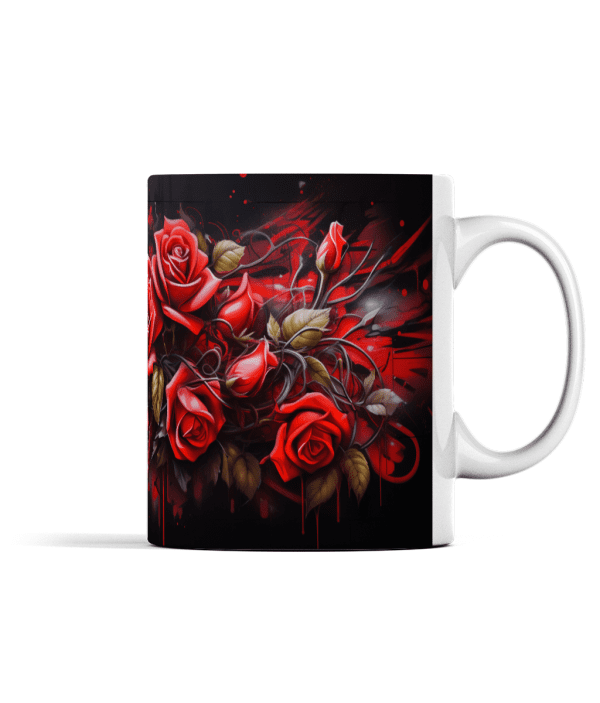 Red Roses Graffiti on a Wall Mug