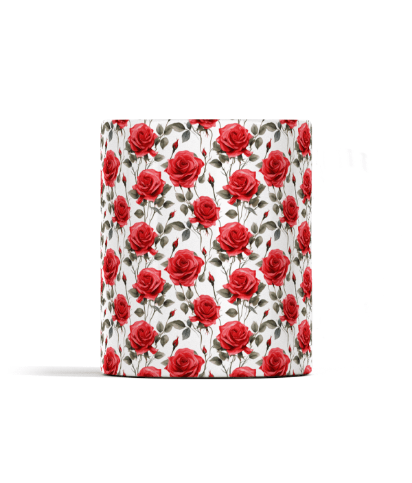Red Roses Pattern in Watercolours Mug - Image 2