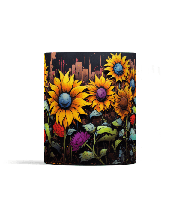 Sunflowers Graffiti on a Wall Mug - Image 2